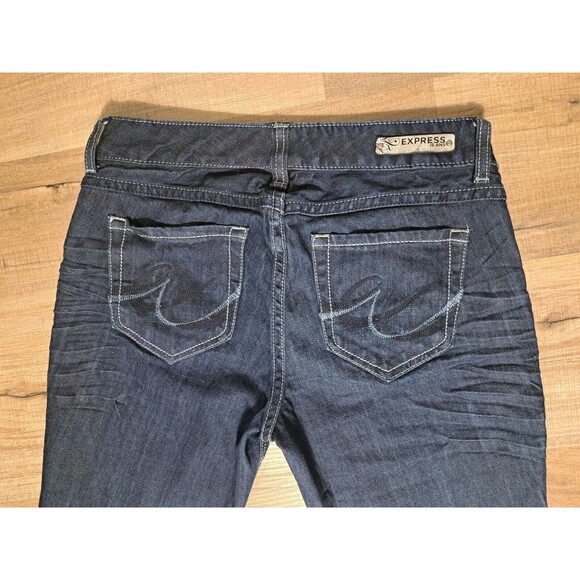 Express Blue Jeans Women's Eva Boot-Curvy Fit-Mid Rise-Dark Wash Size 0s - Picture 5 of 9